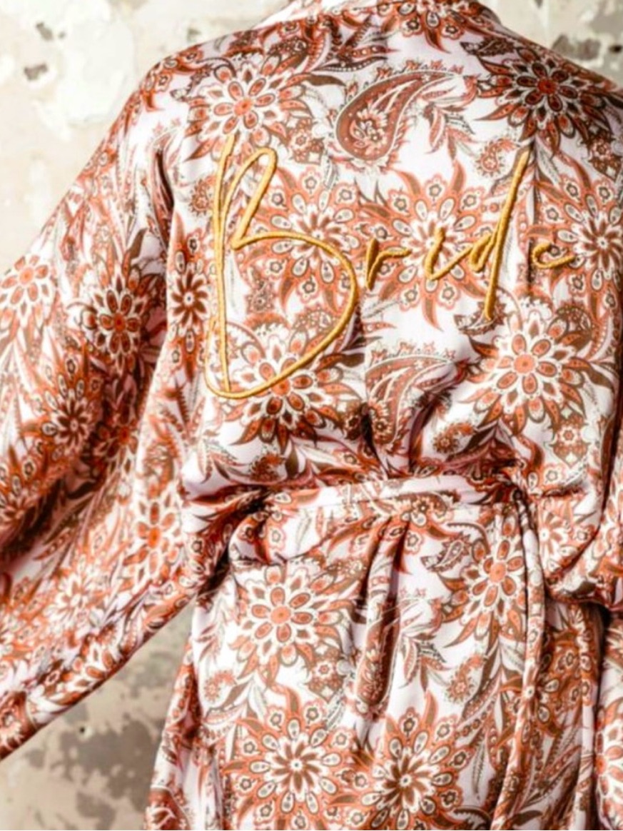 Limited Edition Rue De Seine Silk Bride Paisley Robe Kimono Os — image 2 of 7